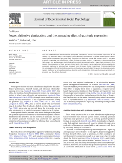 Power, defensive denigration, and the assuaging effect of gratitude