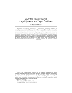Doin` the Transsystemic: Legal Systems and