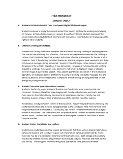 FIRST AMENDMENT STUDENT SPEECH