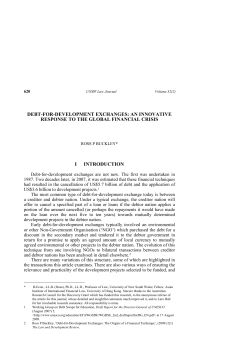 debt-for-development exchanges: an innovative response to the
