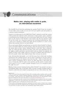 Maths Jam - Australian Mathematical Society
