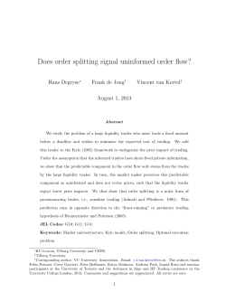 Does order splitting signal uninformed order flow?