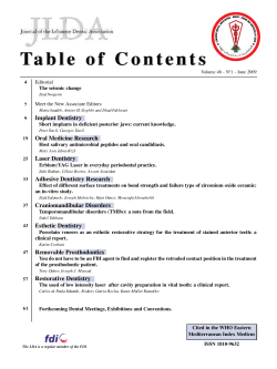 Table of Contents - Lebanese Dental Association