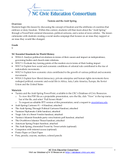 Tunisia and the Arab Spring Overview Students begin this lesson by