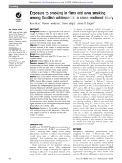 Exposure to smoking in films and own smoking among