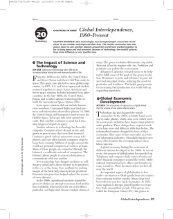 CHAPTERS IN BRIEF Global Interdependence, 1960&ndash;Present
