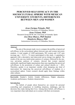 PERCEIVED SELF-EFFICACY IN THE SOCIOCULTURAL SPHERE