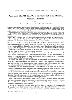 Archerite, (K,NH )H2P04, a new mineral from Madura, Western