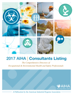 Browse our printed directory. - American Industrial Hygiene