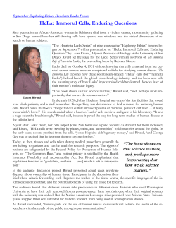 HeLa: Immortal Cells, Enduring Questions