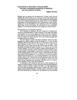 Christianity`s Boundary-Making Bath: The New Testament Meaning