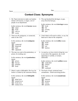 Context Clues: Synonyms