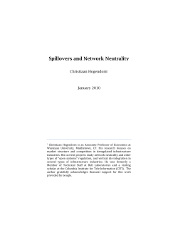 Spillovers and Network Neutrality
