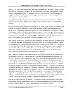 Supplemental Report- Case # 3503538