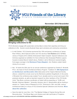 November 2012 Newsletter - library.vcu.edu