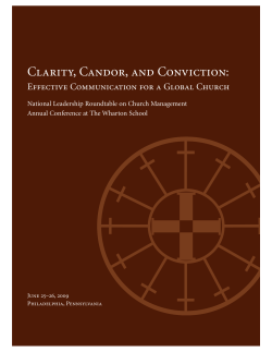 Clarity, Candor, and Conviction: