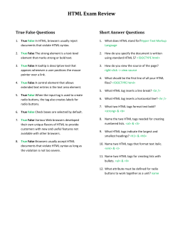 HTML Exam Review