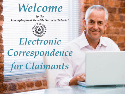 Electronic Correspondence for Claimants