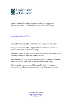 Mailey, Richard (2012) Deconstruction and law: a prelude to a