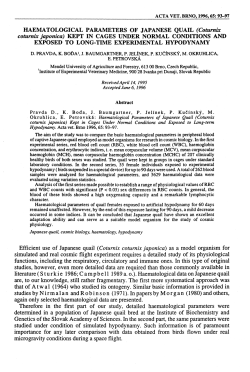 HAEMATOLOGICAL PARAMETERS OF JAPANESE QUAIL
