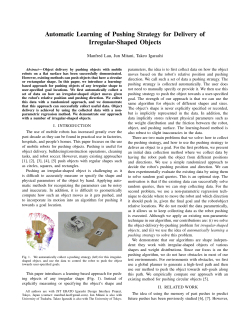 Automatic Learning of Pushing Strategy for Delivery of Irregular