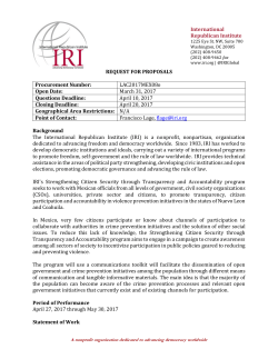 Request for Proposals- LAC2017MEX08o- Mexico