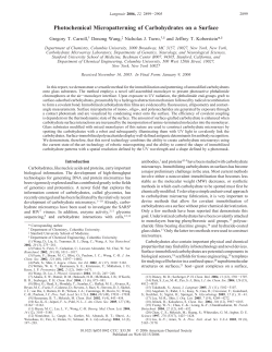 Photochemical Micropatterning of Carbohydrates on a Surface