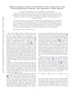 Diffusion Dynamics, Moments, and Distribution of First Passage