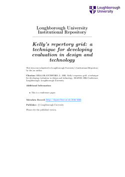 Kelly`s repertory grid - Loughborough University Institutional