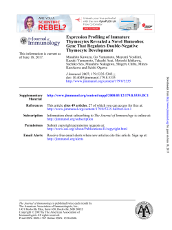 Thymocyte Development Gene That Regulates Double