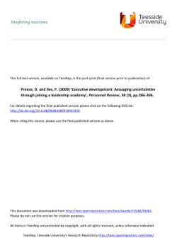 executive development: assuaging uncertainties through
