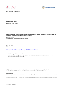 Making Jews Dutch Rädecker, Tsila Shelly