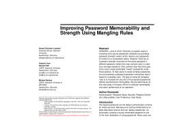 Improving Password Memorability and Strength Using