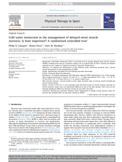 Cold water immersion in the management of delayed