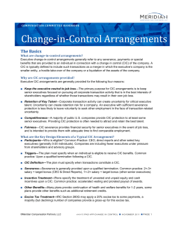 Change-in-Control Arrangements - Meridian Compensation Partners