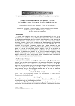 Particle Diffusion Coefficient and Dynamic - Qucosa