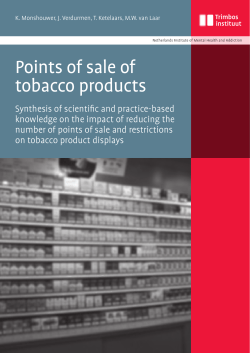 Points of sale of tobacco products