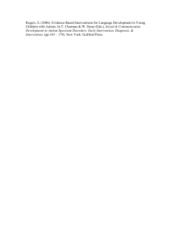 Rogers, S. (2006). Evidence-Based Interventions for Language