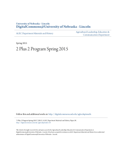 2 Plus 2 Program Spring 2015 - DigitalCommons@University of