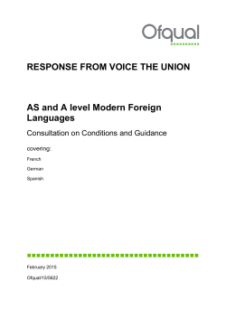 AS and A level Modern Foreign Languages