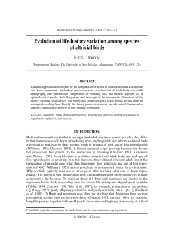 Evolution of life-history variation among species of altricial birds