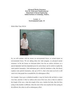Advanced Marine Structures Prof. Dr. Srinivasan