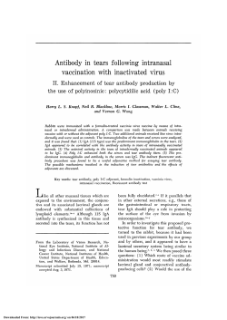Antibody in Tears Following Intranasal Vaccination With