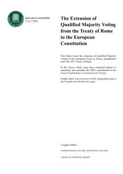 The Extension of Qualified Majority Voting from the Treaty of Rome