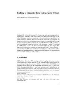 Linking to Linguistic Data Categories in ISOcat