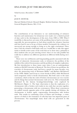 Nobel Lecture by Jack W. Szostak