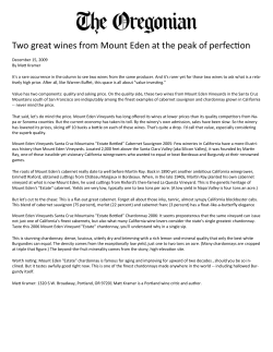 article - Mount Eden Vineyards