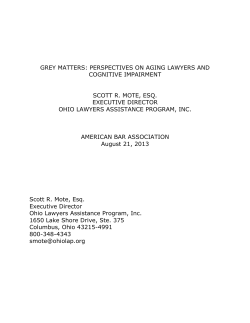 Grey Matters: Perspectives on Aging Lawyers and Cognitive