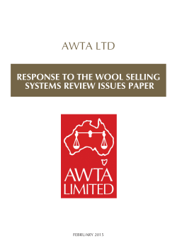 AWTA LTD - Australian Wool Innovation