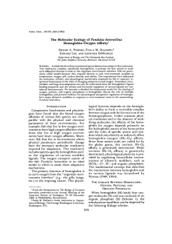 The Molecular Ecology of Fundulus heteroclitus Hemoglobin